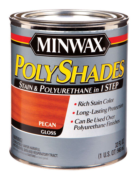 Minwax PolyShades Transparent Polyurethane Polyuethane Stain Pecan 1 qt.