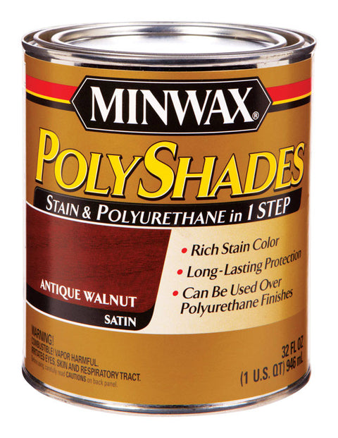 Minwax PolyShades Transparent Polyurethane Polyurethane Stain Antique Walnut 1 qt.