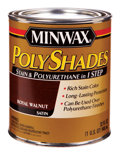 Minwax PolyShades Transparent Polyurethane Polyurethane Stain Walnut 1 qt.