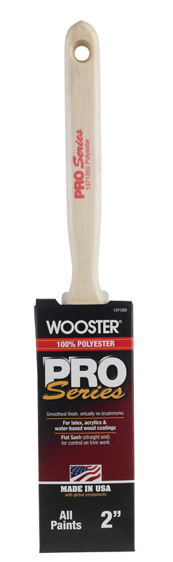 Wooster Pro Series 2 in. W Flat Polyester Paint Brush