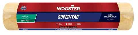 Wooster Super/Fab R241-14 Roller Cover, 3/4 in Thick Nap, 14 in L, Fabric Cover, Golden Yellow