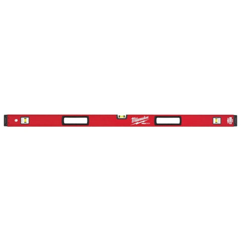 Milwaukee REDSTICK Series MLBXM48 Magnetic Box Level, 48 in L, 3-Vial, 1-Hang Hole, Magnetic, Aluminum, Red