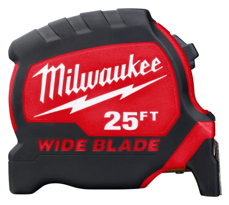 Shell Bells Milwaukee Milwaukee 48-22-1225 Tape Measure, Wide Blade, 25 ft L Blade, 1-5/16 i ...