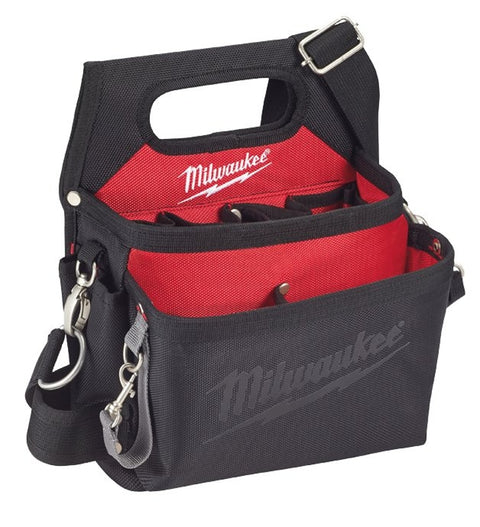 Milwaukee 48-22-8112 Electrician's Work Pouch, 15-Pocket, Nylon, Black/Red, 12.8 in W, 3-1/2 in H, 10-1/2 in D