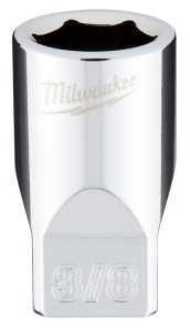 Milwaukee 45-34-9007 Socket, 3/8 in Socket, Standard Socket, 4.921 in OAL, 1/4 in Drive, 6 -Point, Chrome Vanadium Steel