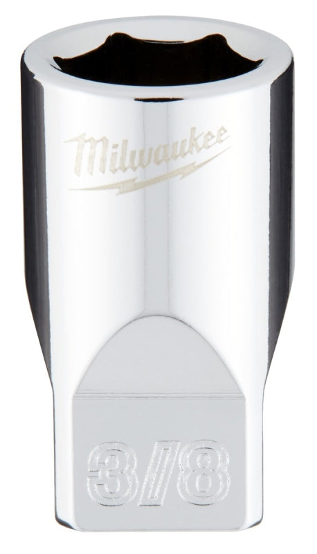 Milwaukee 45-34-9007 Socket, 3/8 in Socket, Standard Socket, 4.921 in OAL, 1/4 in Drive, 6 -Point, Chrome Vanadium Steel