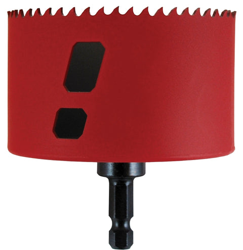 Morse MHSA64C Hole Saw, 4 in Dia, 1-15/16 in D Cutting, 3/8 in Arbor, 4/6 TPI, HSS Cutting Edge