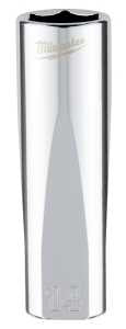 Milwaukee 45340014 Drive Socket, 14 mm Socket, 3/8 in Drive, 6-Point, Chrome