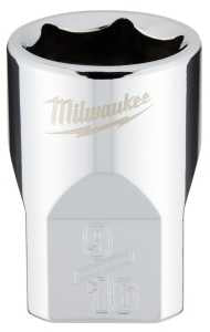 Milwaukee 45-34-9065 Socket, 9/16 in Socket, Standard Socket, 3.543 in OAL, 3/8 in Drive, 6 -Point, Chrome