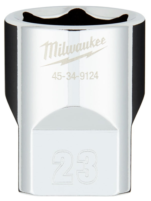 Shell Bells Milwaukee Milwaukee 45-34-9124 Socket, 23 mm Socket, 1/2 in Drive, 6-Point, Chro ...