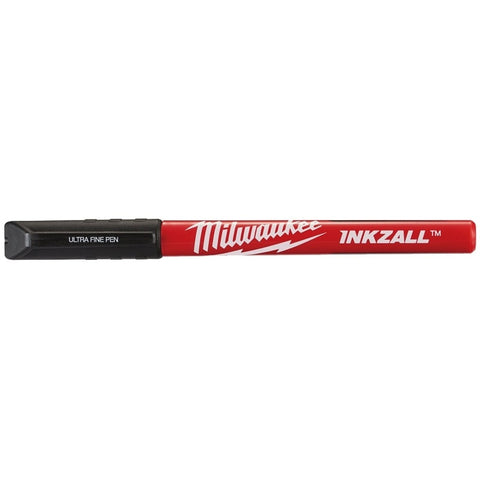 Milwaukee INKZALL Series 48-22-3160 Pen, Black, 5.1 in L, Plastic Barrel, Red Barrel