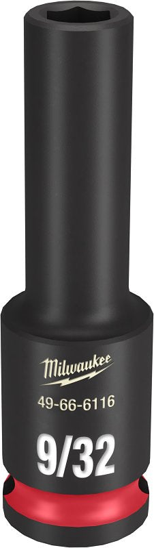 Milwaukee SHOCKWAVE Impact Duty Series 49-66-6116 Deep Impact Socket, 9/32 in Socket, 3/8 in Drive, Square Drive
