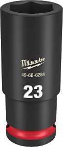 Milwaukee SHOCKWAVE Impact Duty Series 49-66-6284 Deep Impact Socket, 23 mm Socket, 1/2 in Drive, Square Drive, 6-Point