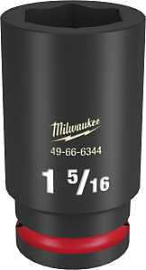Milwaukee SHOCKWAVE Impact Duty Series 49-66-6344 Deep Impact Socket, 1-5/16 in Socket, 3/4 in Drive, Square Drive