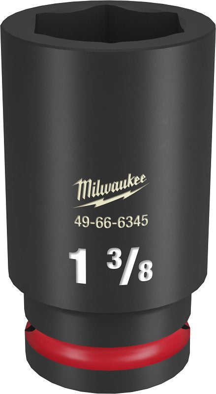 Milwaukee SHOCKWAVE Impact Duty 49-66-6345 Deep Impact Socket, 1-3/8 in Socket, 3/4 in Drive, Square Drive, 6-Point