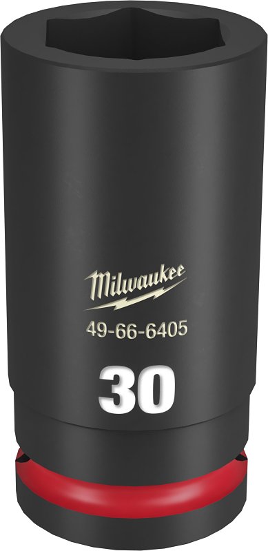 Milwaukee SHOCKWAVE Impact Duty Series 49-66-6405 Deep Impact Socket, 30 mm Socket, 3/4 in Drive, Square Drive, 6-Point