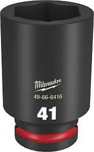 Milwaukee SHOCKWAVE Impact Duty 49-66-6416 Impact Socket, 41 mm Socket, Deep D Socket, 90 mm OAL, 3/4 in Drive, 6-Point