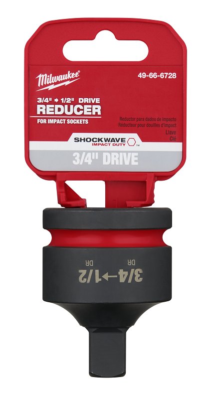 Milwaukee SHOCKWAVE Impact Duty Series 49-66-6728 Socket Reducer, 3/4 in Drive, 1/2 in Output Drive, 2.2 in L