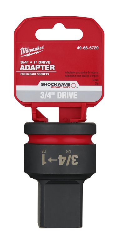 Milwaukee SHOCKWAVE Impact Duty Series 49-66-6729 Impact Adapter, 3/4 in Drive, Square Drive, 1 in Output Drive