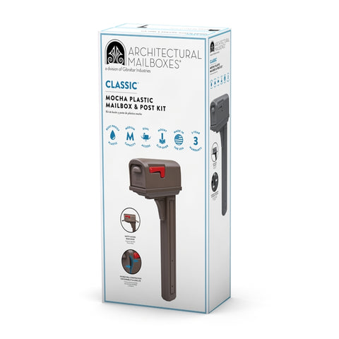 Gibraltar Mailboxes Classic Series GCL10000M Mailbox Post Combo, 800 cu-in Mailbo, Plastic Mailbo, 49.85 in H Post