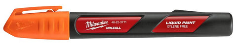 Milwaukee INKZALL 48-22-3771 Liquid Paint Marker, Orange, 6.09 in L, Plastic Barrel, Orange/Red Barrel