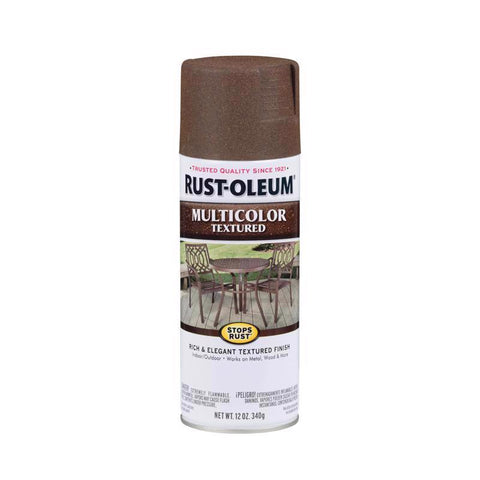 Rust-Oleum Stops Rust MultiColor Textured Autumn Brown Spray Paint 12 oz, Pack of 6