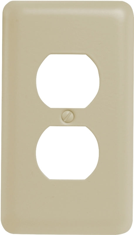 Amerelle Devon Series 935DAL Wallplate, 5 in L, 2-13/16 in W, 1-Gang, Steel, Light Almond, Screw Mounting