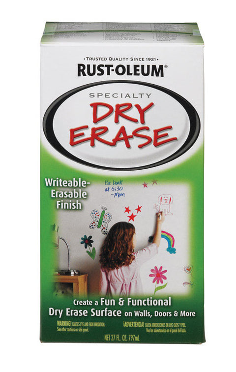 Rust-Oleum Interior Latex Dry Erase Paint Kit White Gloss 27 oz.