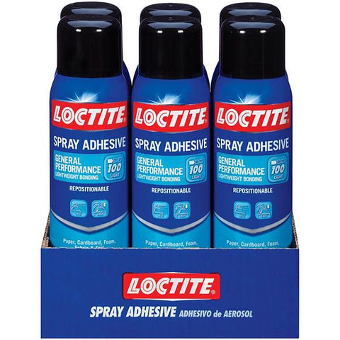 Loctite 2235316 Spray Adhesive, Solvent, White, 13.5 oz Can, Pack of 6