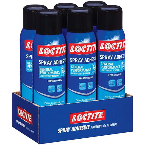 Loctite 2235316 Spray Adhesive, Solvent, White, 13.5 oz Can, Pack of 6