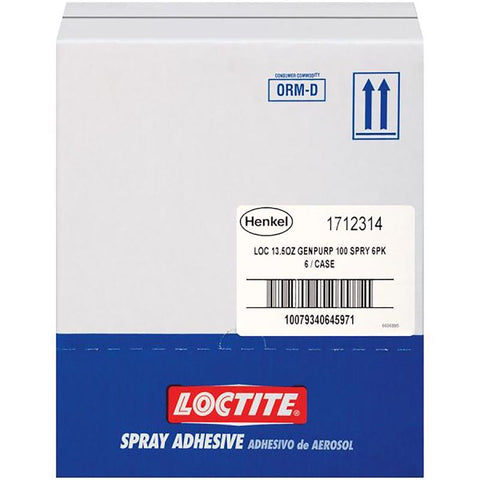 Loctite 2235316 Spray Adhesive, Solvent, White, 13.5 oz Can, Pack of 6