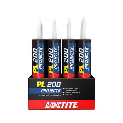 Loctite 1390602 Project Construction Adhesive, Off-White, 28 fl-oz Cartridge, Pack of 12
