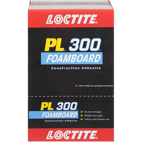 Loctite PL 1421930 Foamboard Adhesive, Blue, 28 oz Cartridge, Pack of 12