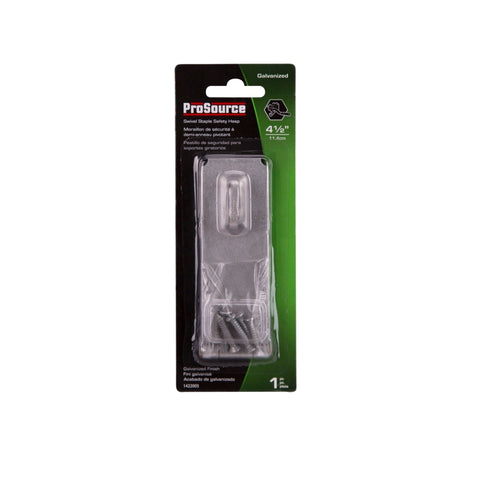 ProSource 33065MGS-BC3L-PS Safety Hasp, 4-1/2 in L, 4-1/2 in W, Galvanized Steel, Zinc, 3/8 in Dia Shackle