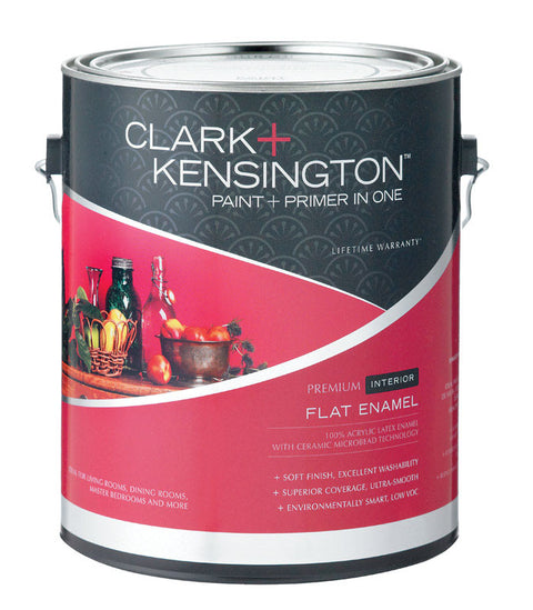 Clark+Kensington Flat Interior Acrylic Latex Enamel Paint 50g/L Black 1 gal.