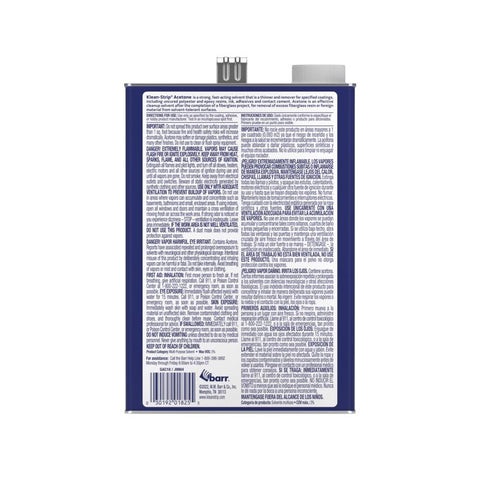 Klean Strip Acetone Solvent and Thinner 1 gal, Pack of 4