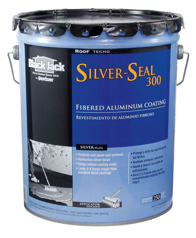 Black Jack Silver Seal 300 Gloss Silver Fibered Aluminum Roof Coating ...