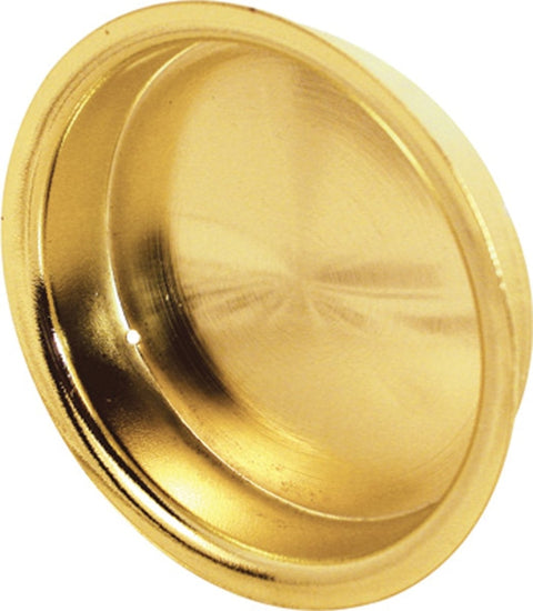 Prime-Line N 6699 Door Pull, 2-1/8 in Dia, 5/16 in D, Steel, Brass
