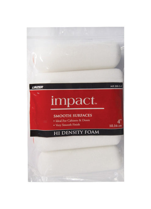 Linzer Impact Foam Paint Roller Cover 1/4 in. L x 4 in. W 5 pk