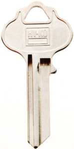 Hy-Ko 11010IN3 Key Blank, Brass, Nickel, For: ILCO Cabinet, House Locks and Padlocks, Pack of 10