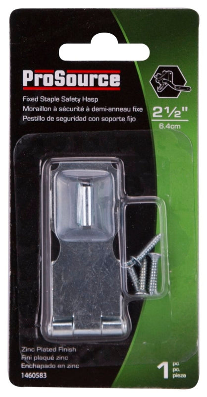 ProSource LR-120-BC3L-PS Safety Hasp, 2-1/2 in L, 2-1/2 in W, Steel, Zinc, 9/32 in Dia Shackle, Fixed Staple