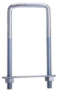 ProSource LR351 U-Bolt, 5/16 in Thread, 3 in L Thread, Steel, Zinc, Pack of 10