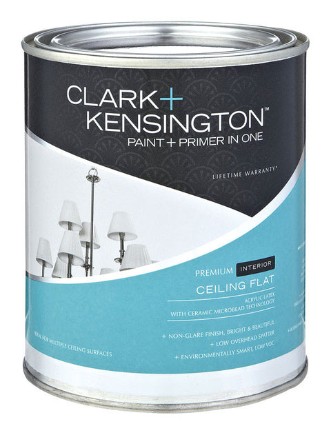 Clark+Kensington Interior Acrylic Latex Paint & Primer Ceiling White Flat 1 qt.
