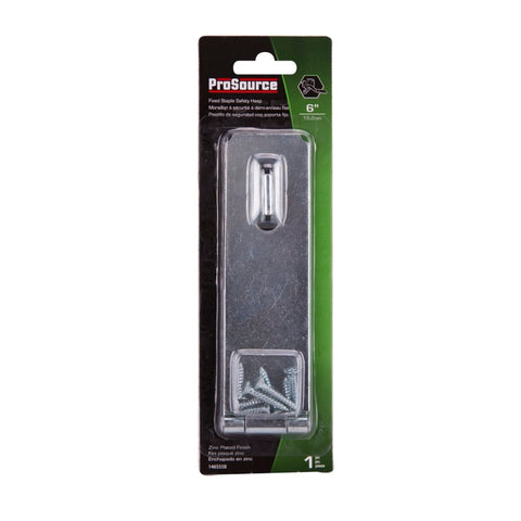 ProSource LR-128-BC3L-PS Safety Hasp, 6 in L, 6 in W, Steel, Zinc, 7/16 in Dia Shackle, Fixed Staple