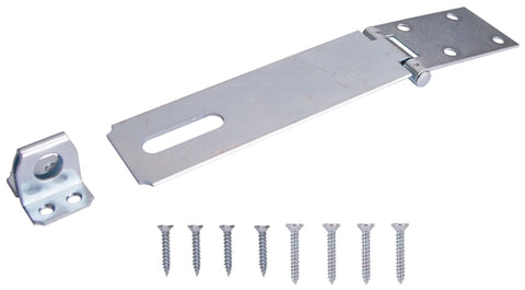 ProSource LR-128-BC3L-PS Safety Hasp, 6 in L, 6 in W, Steel, Zinc, 7/16 in Dia Shackle, Fixed Staple