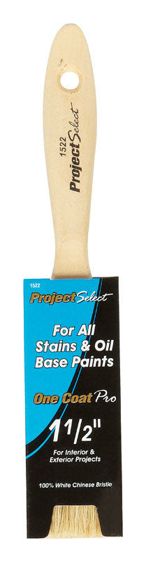 Linzer Project Select 1-1/2 in. W Flat White Chinese Bristle Paint Brush