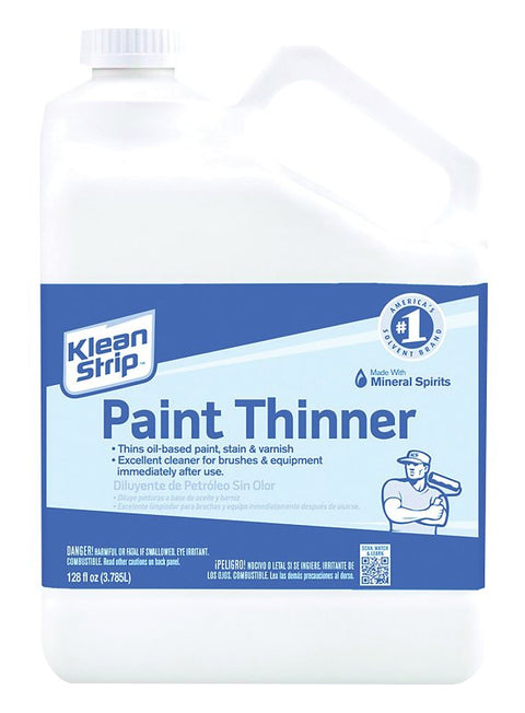 Klean Strip GKPT94400CB Paint Thinner, Water White, 1 gal, Can, Liquid, Aromatic Hydrocarbon, Pack of 4
