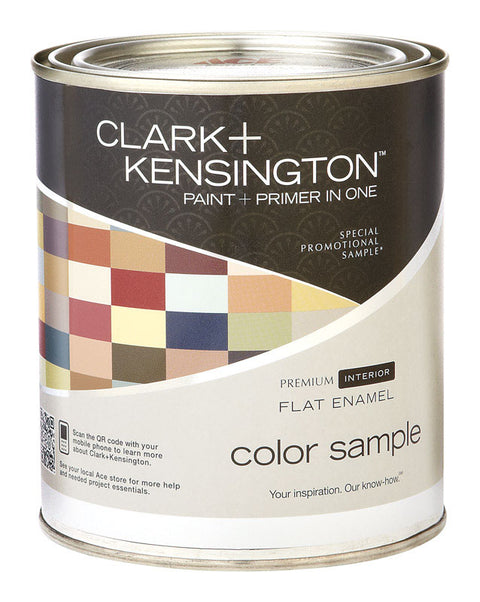 Clark+Kensington Interior Acrylic Latex Paint Sample Flat 1 qt. Mid-Tone Base
