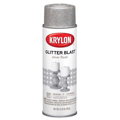 Krylon Glitter Blast Silver Flash Spray Paint 5.75 oz, Pack of 6