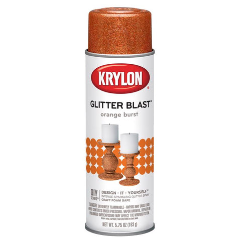 Krylon K03807A00 Craft Spray Paint, Glitter, Orange Burst, 5.75 oz, Can, Pack of 6